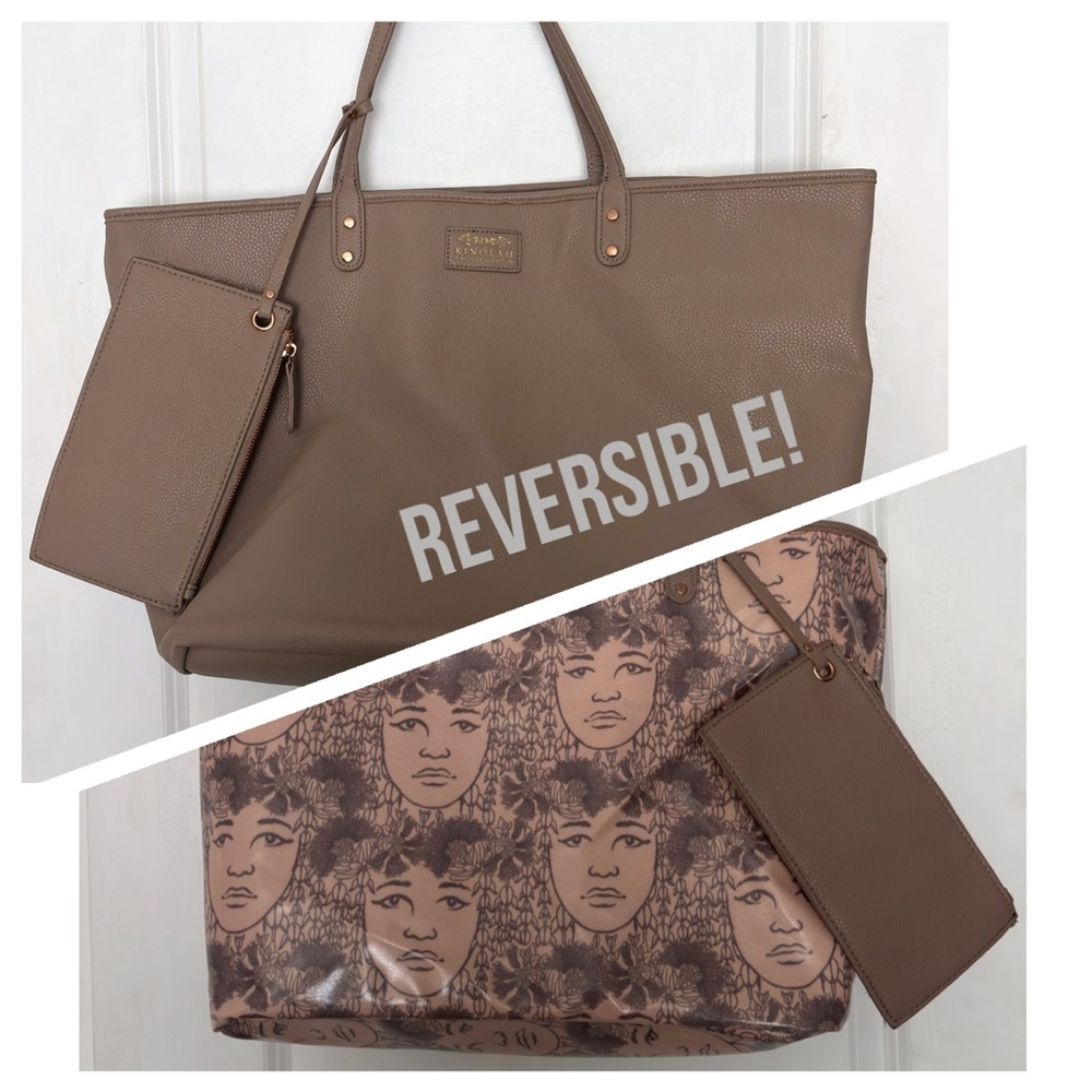 KINOLAU MANAOLA COLLECTION Laukapili Print Tote Reversible Hawai’i Hawaiian